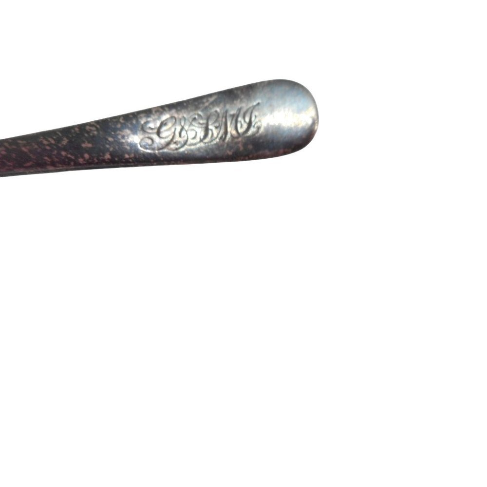 Antique Sterling Silver Spoon 1886 Theodore B Starr Engraved Salt cellar spoon - Picture 2 of 4